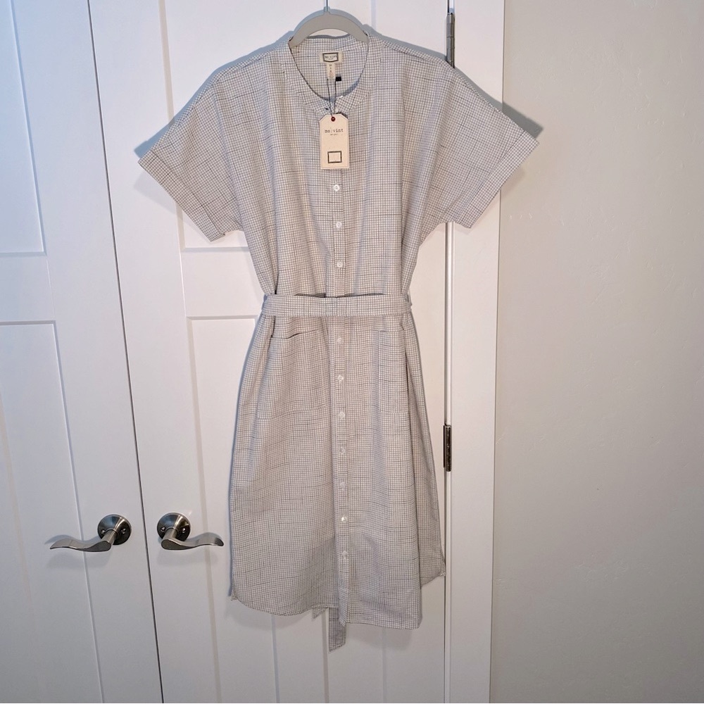 NWT mo:vint relaxed fit tie front a line a-line dress